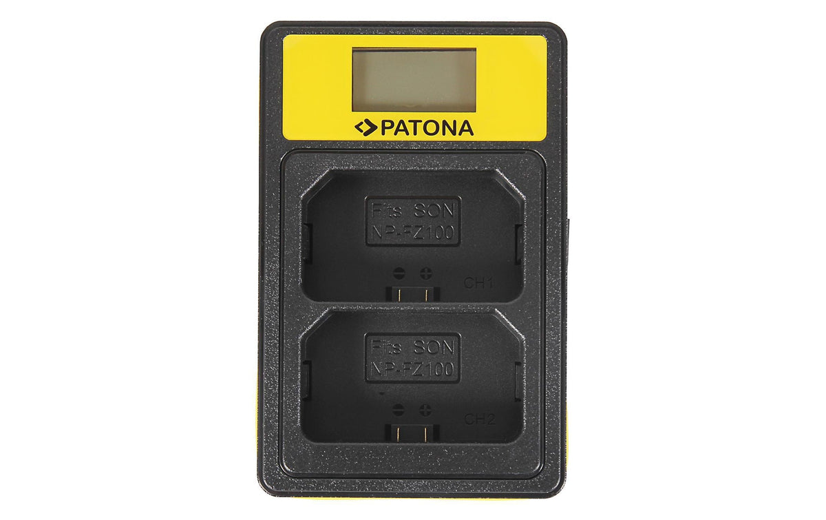 PATONA Smart Dual Akkuladegerät – für Sony A7 III, A7R III, A9 und andere – 2-fach, USB, 8,4 V/0,6 A – Schwarz