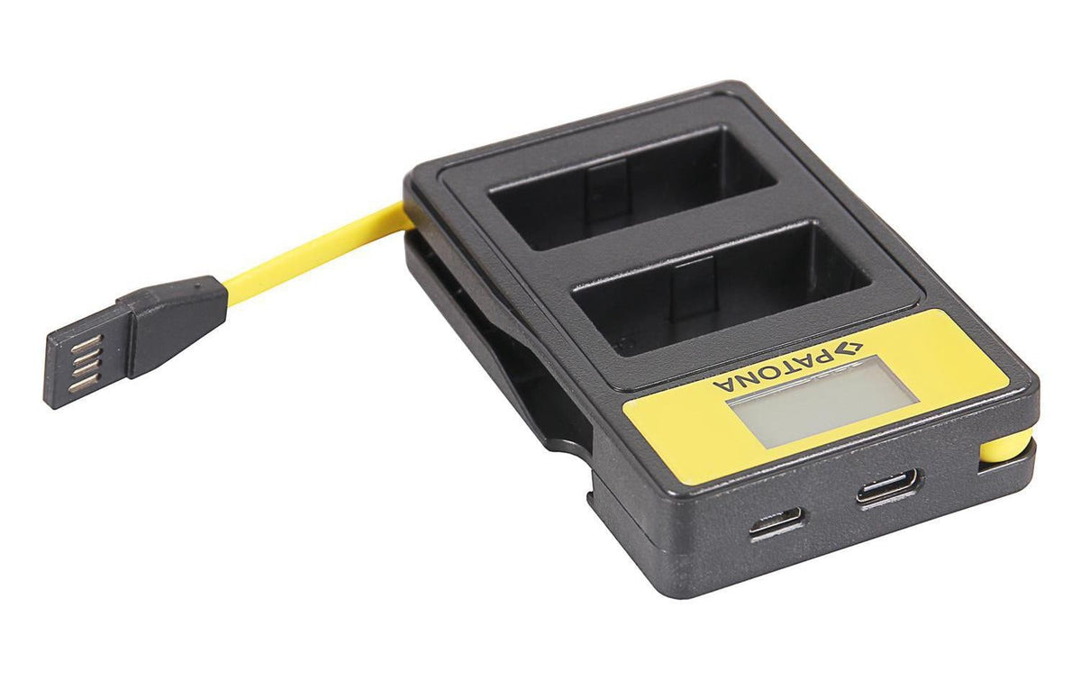 PATONA Ladegerät 141645 – USB, 2fach, schwarz – für Fujifilm HS30 EXR, HS33 EXR, X100F und andere