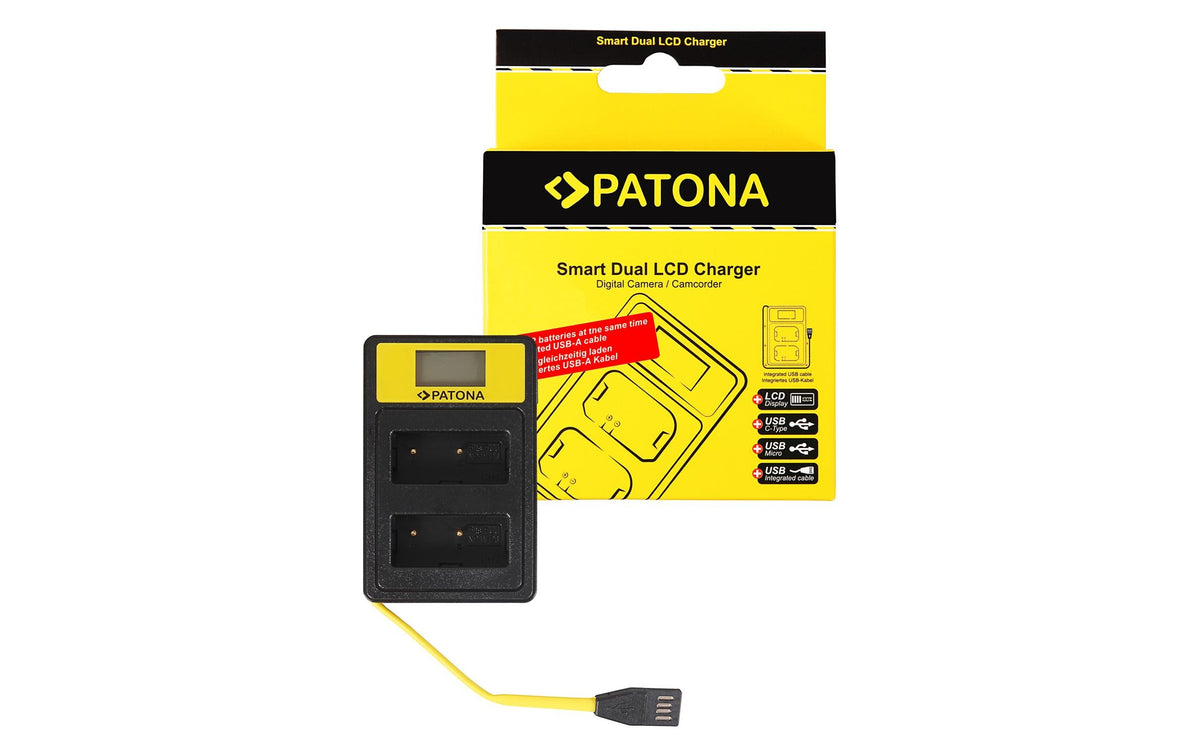 PATONA Ladegerät 141645 – USB, 2fach, schwarz – für Fujifilm HS30 EXR, HS33 EXR, X100F und andere
