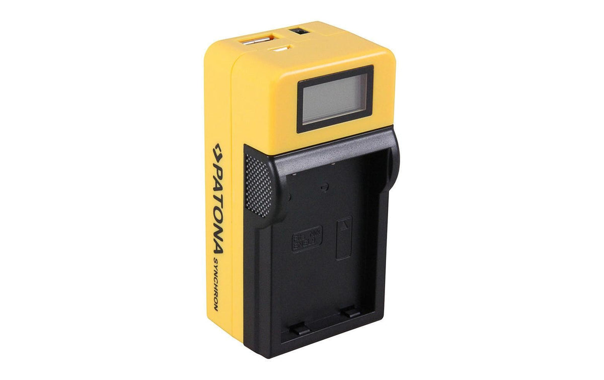 PATONA Synchron USB Akkulader – für Nikon EN-EL9 – 1-fach, USB/AC (KFZ) – Gelb/Schwarz