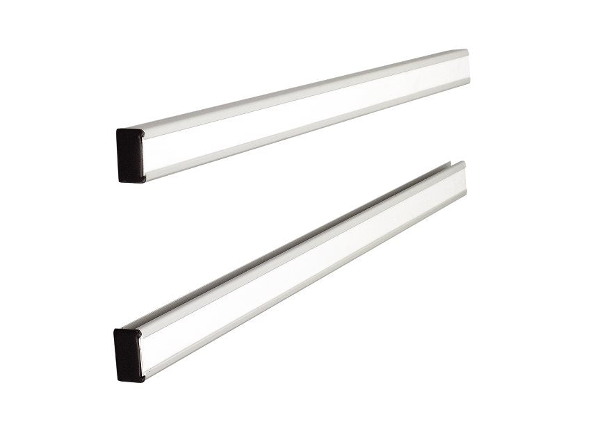 Nobo Wandleiste für T-Karten-System, Index 24, Aluminium, 772 × 13 mm, 2 Profile, Weiss
