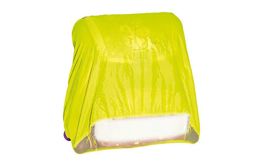 Wedo Rucksack-Regenschutz – reflektierend, wasserfest – für Schulranzen/Rucksäcke bis 500 × 500 mm – Gelb