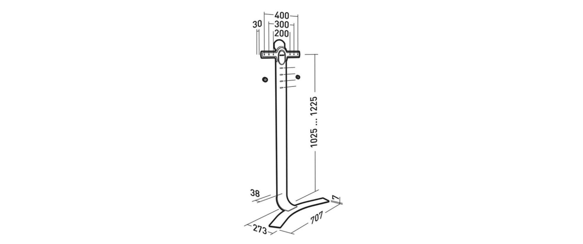 Erard STANDiT 400 – Displayständer, höhenverstellbar, für 30–55", VESA 400×200, bis 30 kg, weiss