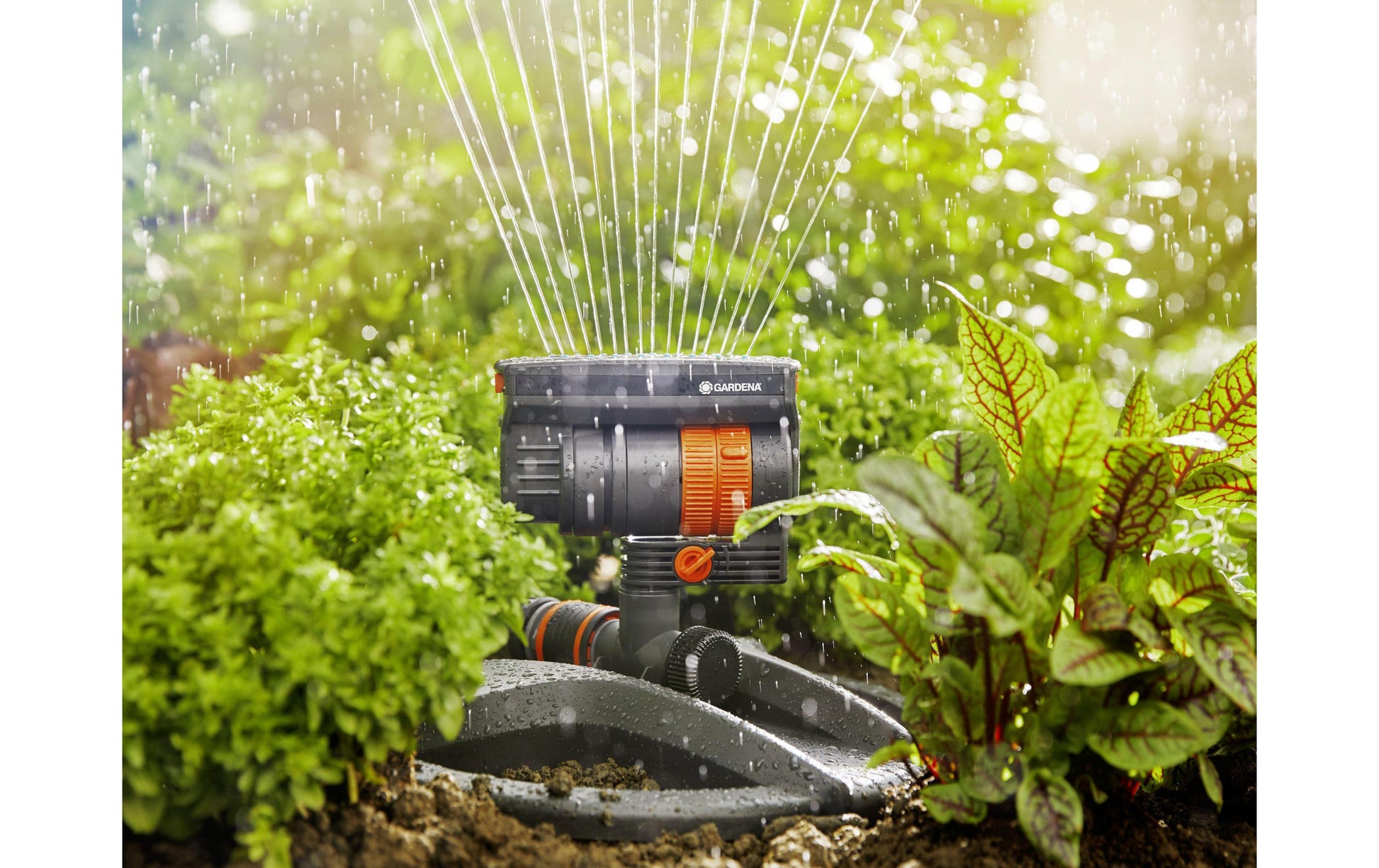 Gardena AquaZoom Compact Viereckregner – Sprühbereich 3–18 m, Abdeckung 9–216 m²