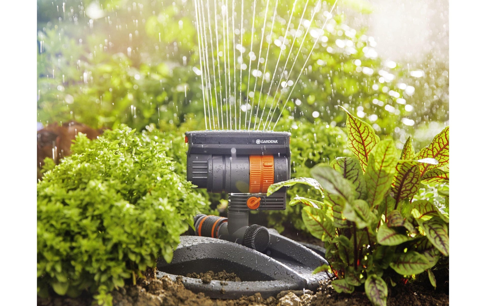 Gardena AquaZoom Compact Viereckregner – Sprühbereich 3–18 m, Abdeckung 9–216 m²