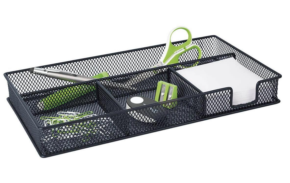 Wedo Multiköcher – 4 Fächer, Schwarz, Metall, B 160 × H 40 × T 290 mm