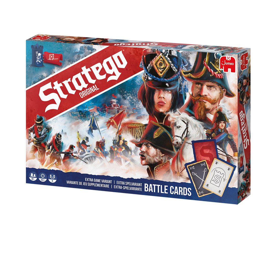 Jumbo Stratego Original – Strategiespiel, 2 Spieler, ab 8 Jahren, 45 Min., DE/NL/EN/FR