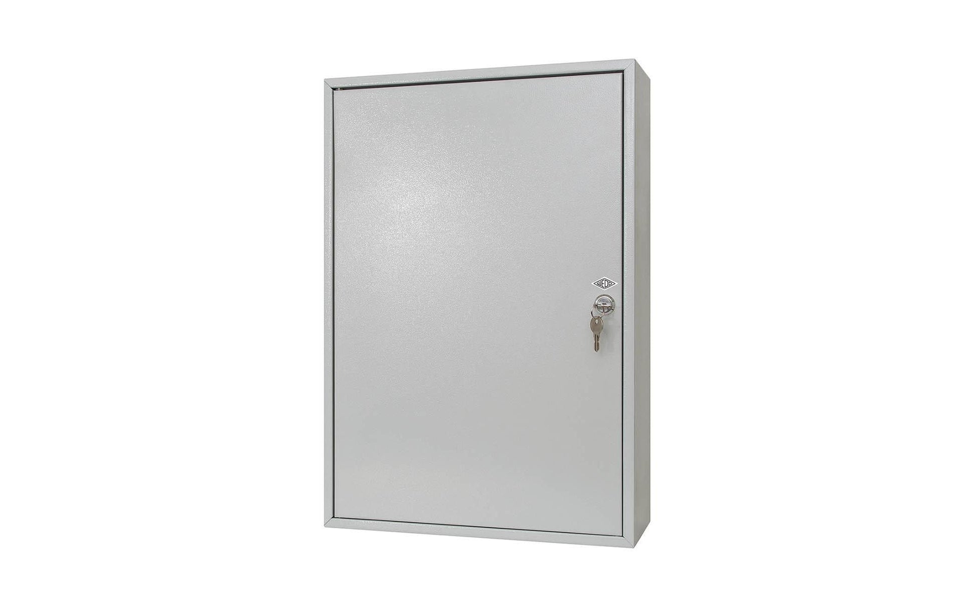 Wedo Schlüsselkasten, Zylinderschloss, Stahlblech, Grau – B 380 × H 550 × T 140 mm – Wandmontage