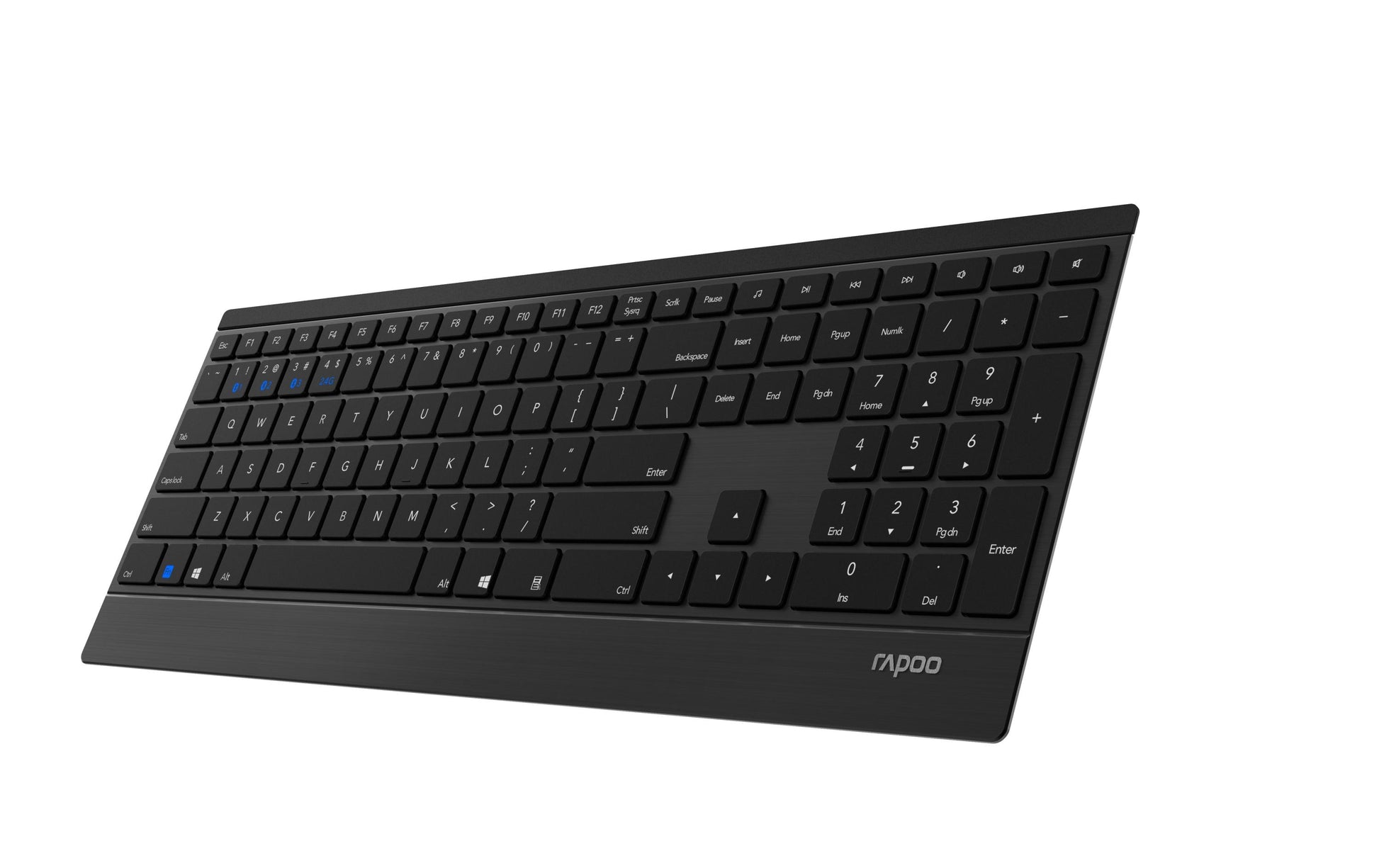 Rapoo 9500M – Tastatur, kabellos (Bluetooth/2,4 GHz), Multi-Device, Schwarz