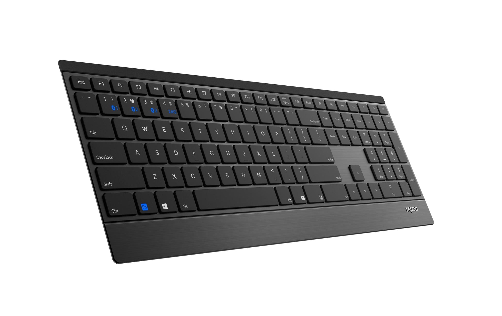 Rapoo 9500M – Tastatur, kabellos (Bluetooth/2,4 GHz), Multi-Device, Schwarz