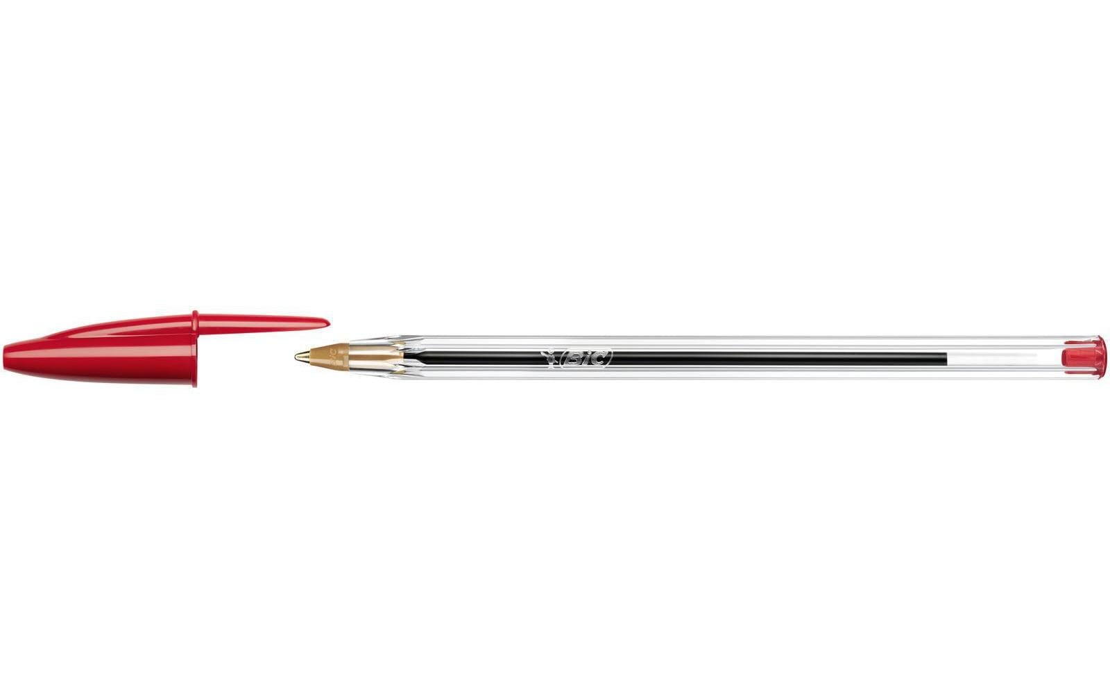 BIC Cristal Original Kugelschreiber – 50er Pack, Rot, Spitze 0,3 mm, Deckel