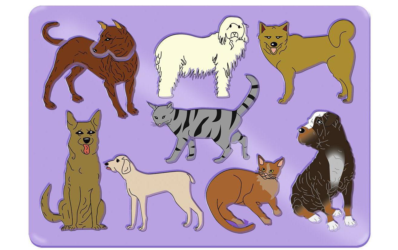 URSUS Malschablonen-Set, Tiere, 18,9 × 26,8 cm, Mehrfarbig