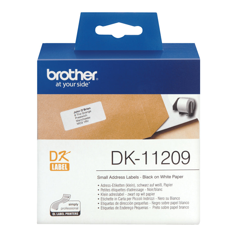 Brother Adress-Etiketten, 29 mm × 62 mm, weiss, Papier, permanent, 800 Etiketten