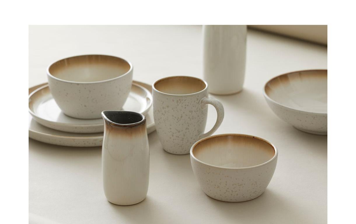 BITZ Kaffeetasse – 4er Set, 300 ml, Ø 8 cm, Steinzeug, Beige, spülmaschinenfest, mikrowellengeeignet