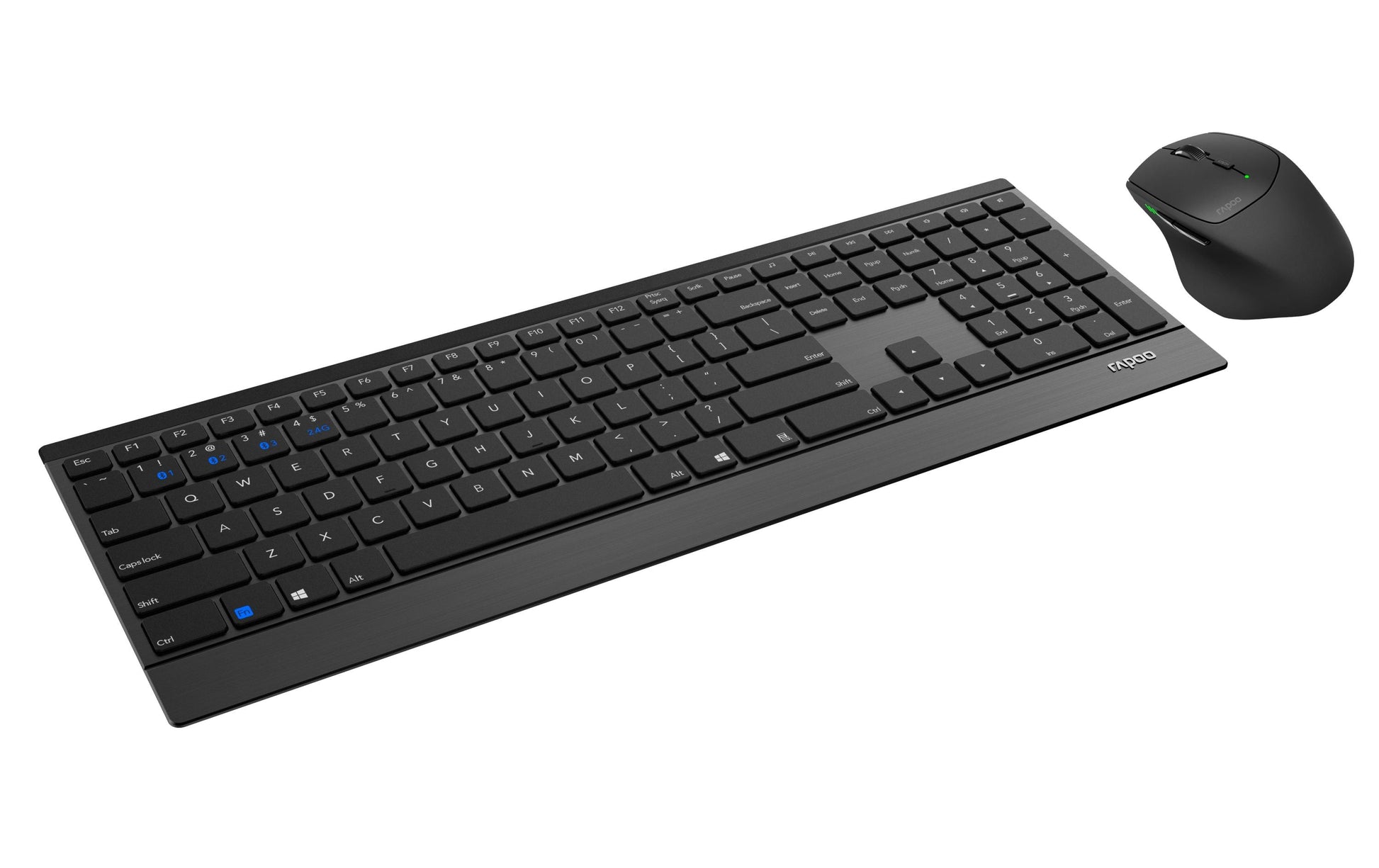 Rapoo 9500M – Tastatur, kabellos (Bluetooth/2,4 GHz), Multi-Device, Schwarz