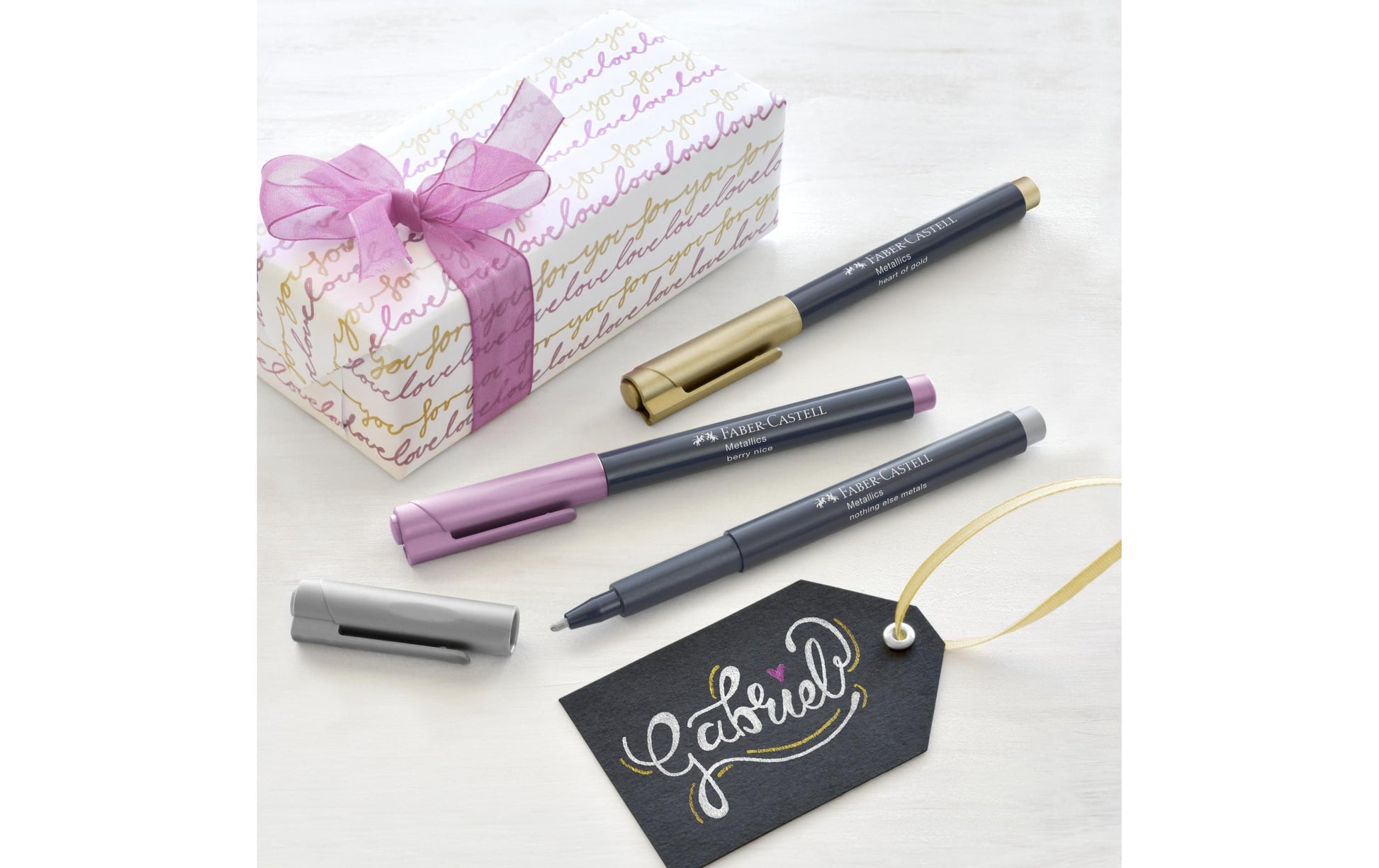 Faber-Castell Non-Permanent-Marker Creative Studio Metallic – Rundspitze 1,5 mm – sortiert – 6er-Set