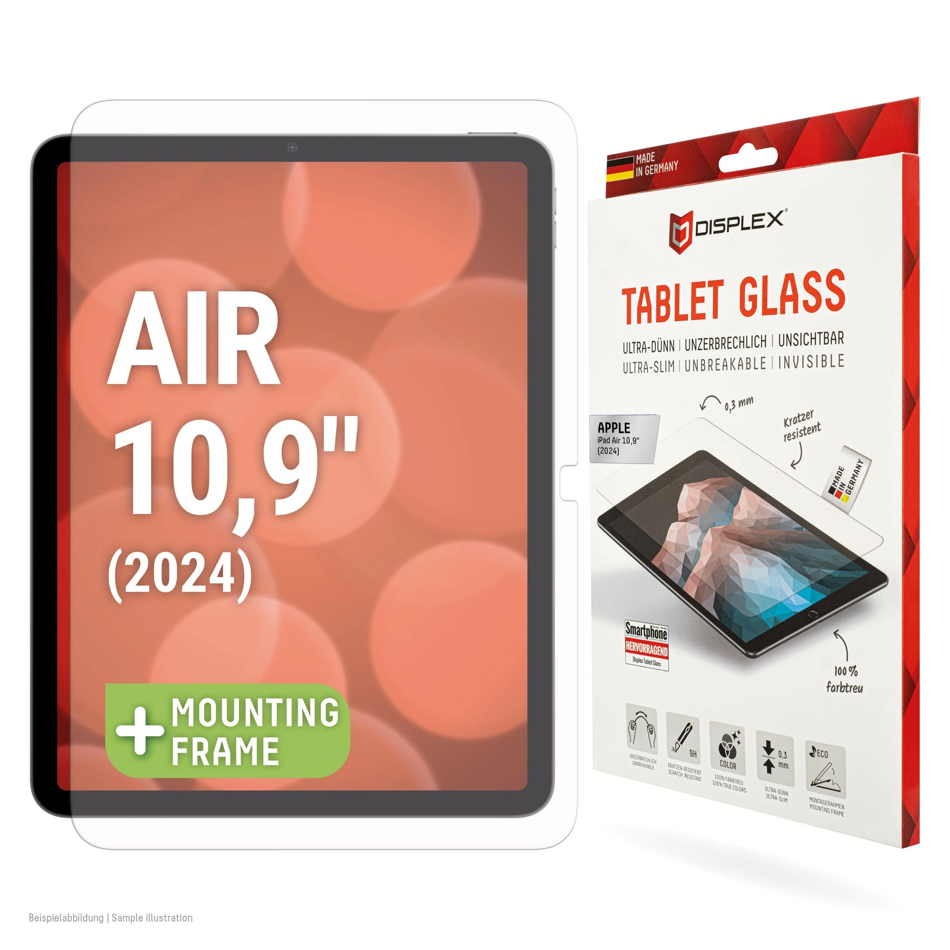 E.V.I. Panzerglas für Apple iPad Air 10,9" (6. Gen.) – 9H, Anti-Fingerprint