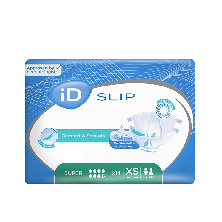 iD Inkontinenzslip Expert Slip Super – atmungsaktiv, hohe Saugkraft – XS, 14 Stk – 1,55 l – grün