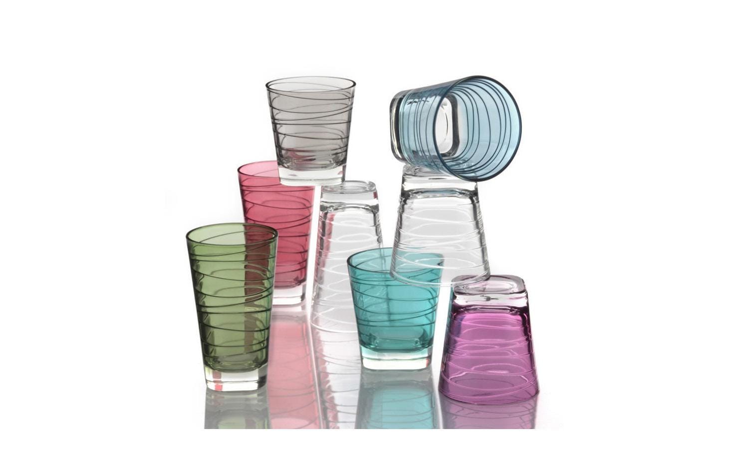 Leonardo Vario Struttura Trinkglas – 0,25 l, Glas, Grün, spülmaschinenfest, 6 Stück