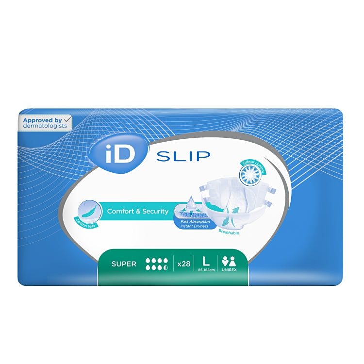 iD Inkontinenzslip Expert Slip Super L – 28 Stk, Beutel, grün