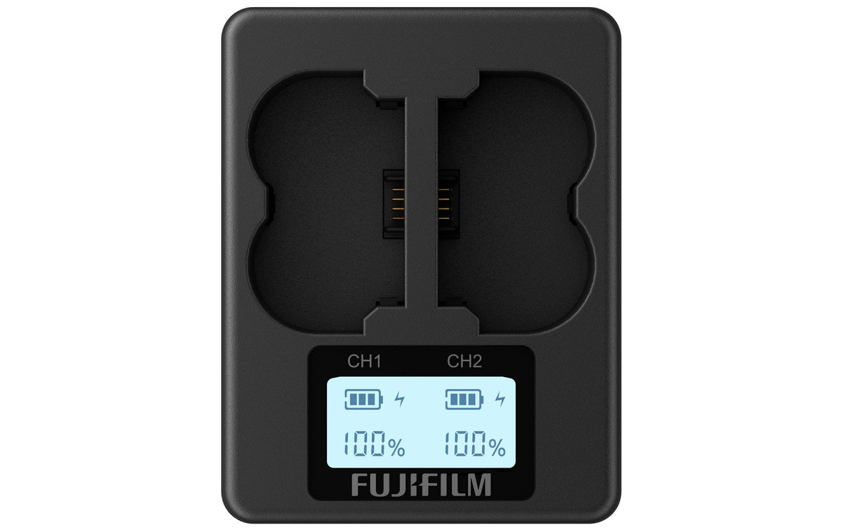 Fujifilm Doppel-Akku-Ladegerät BC-W235 – 37,5 × 80 × 62 mm, schwarz – für NP-W235