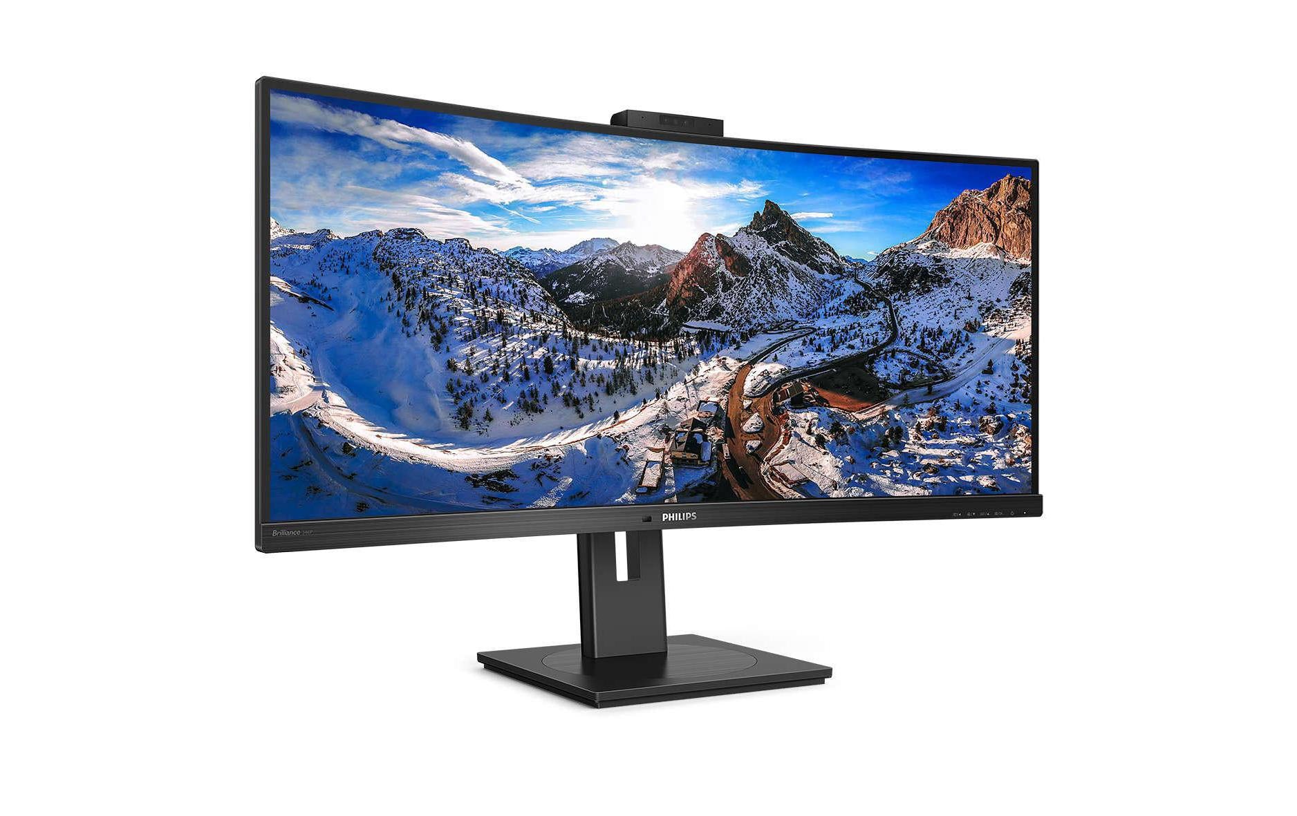 Philips 346P1CRH/00 – 34" Curved, 3440 × 1440 (UWQHD), VA, 100 Hz, USB‑C 90 W, Webcam, LAN, DisplayHDR 400