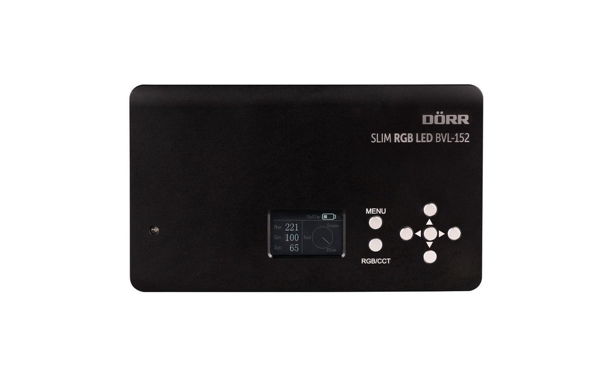 Dörr BVL-152 Slim RGB LED Videolicht – 12 W, 3000–6500 K, CRI 95 – Schwarz