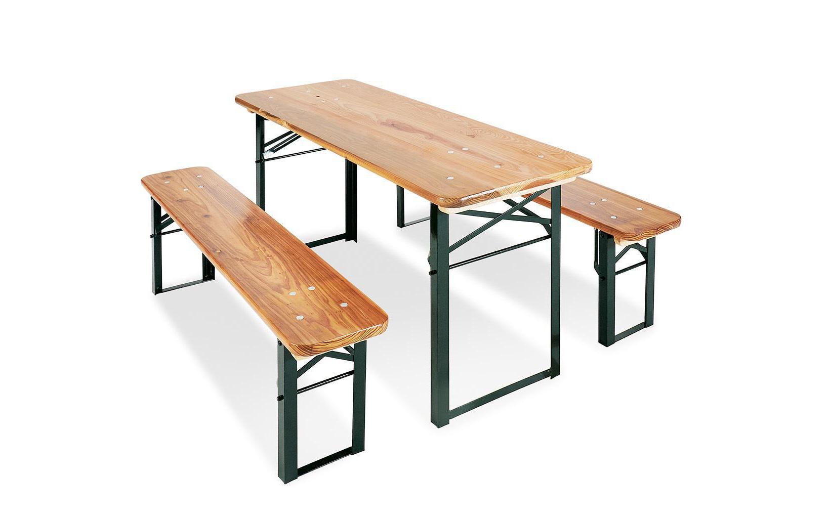 Pinolino Kinderträume 3-teiliges Bistro-Set – Grün – Holz – Tisch 110 × 40 × 54 cm