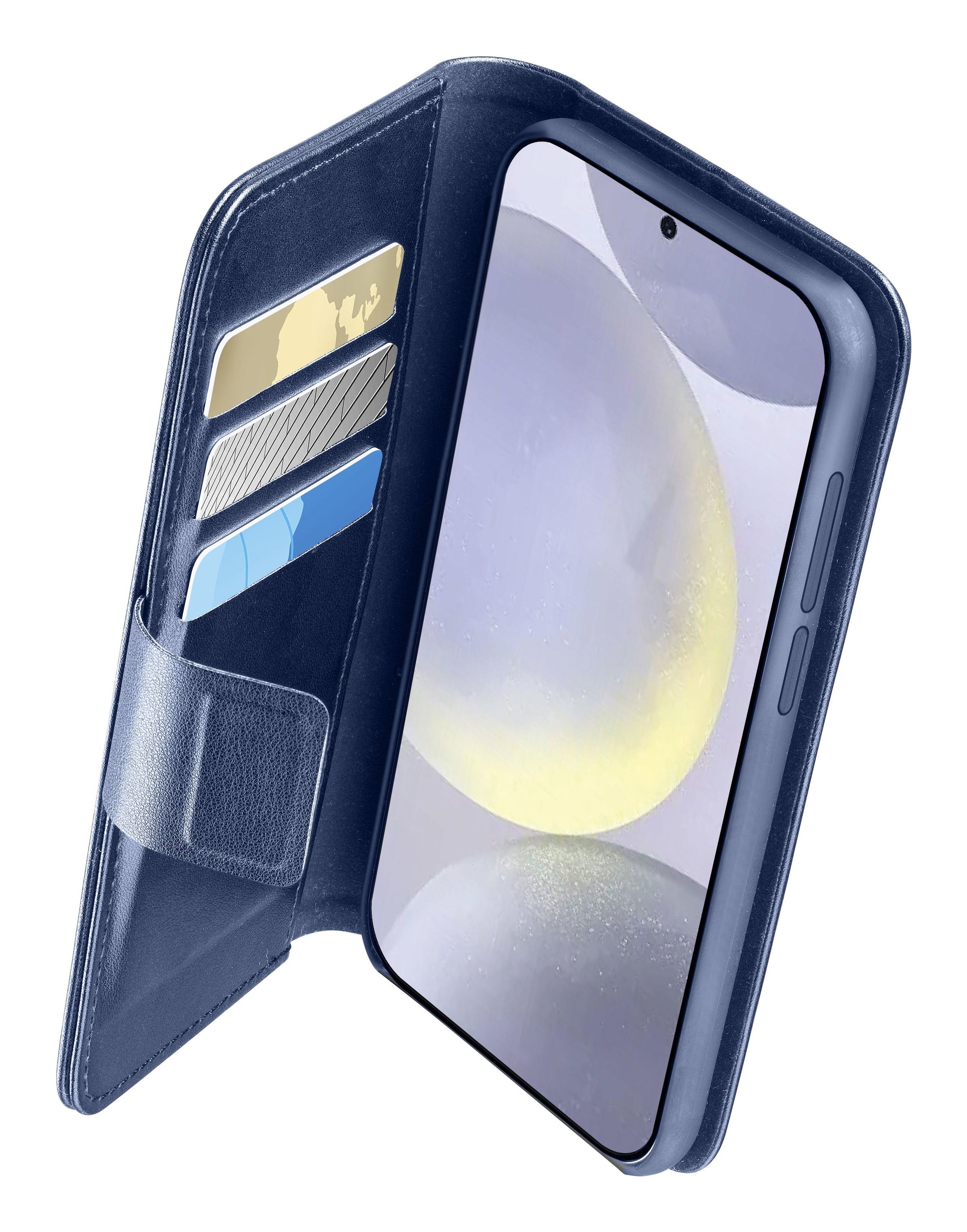 Cellularline Booklet-Hülle – für Samsung Galaxy S25 Ultra – blau – Kunstleder – mit Kartenfach