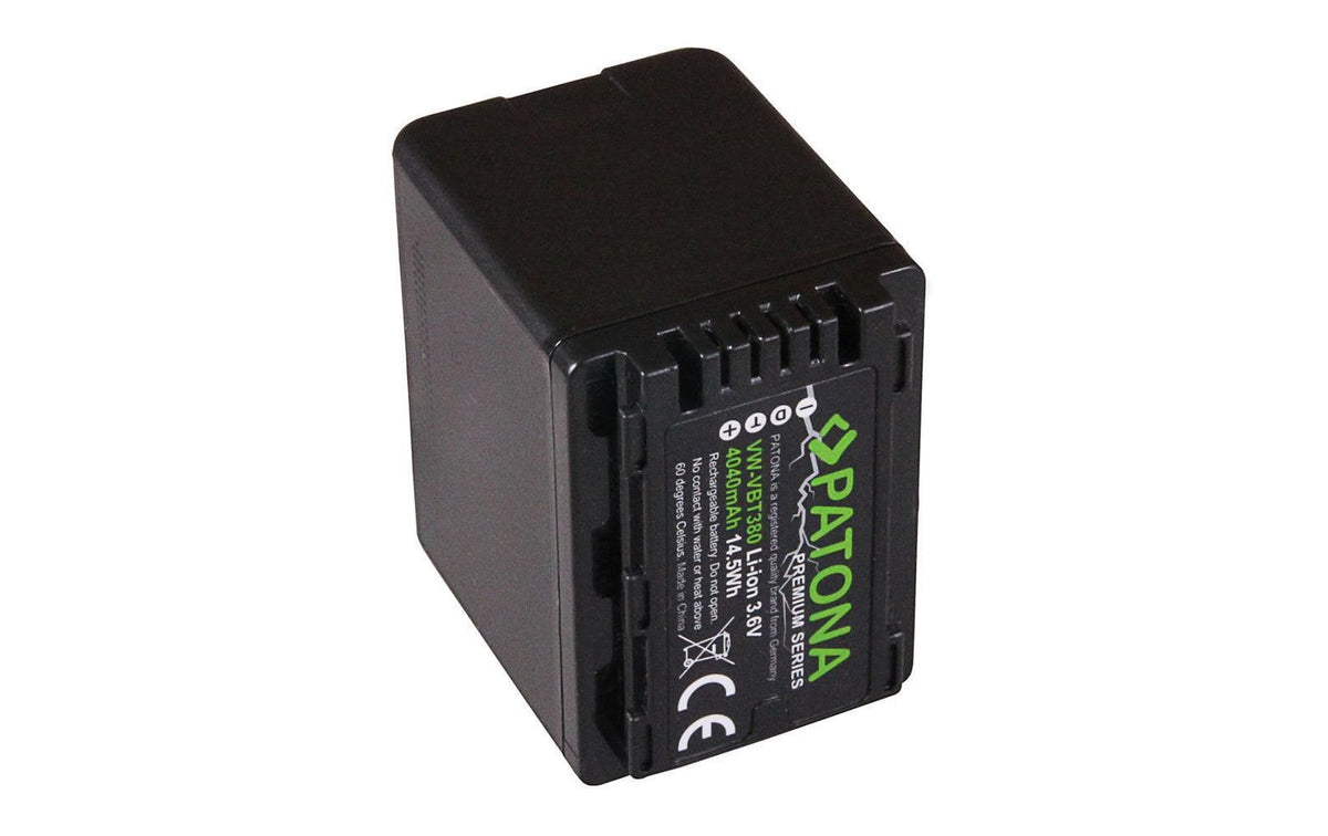 PATONA VBT380 Akku – 3,6 V, 3800 mAh – für Panasonic HC V110, V120, V160 und andere – Schwarz