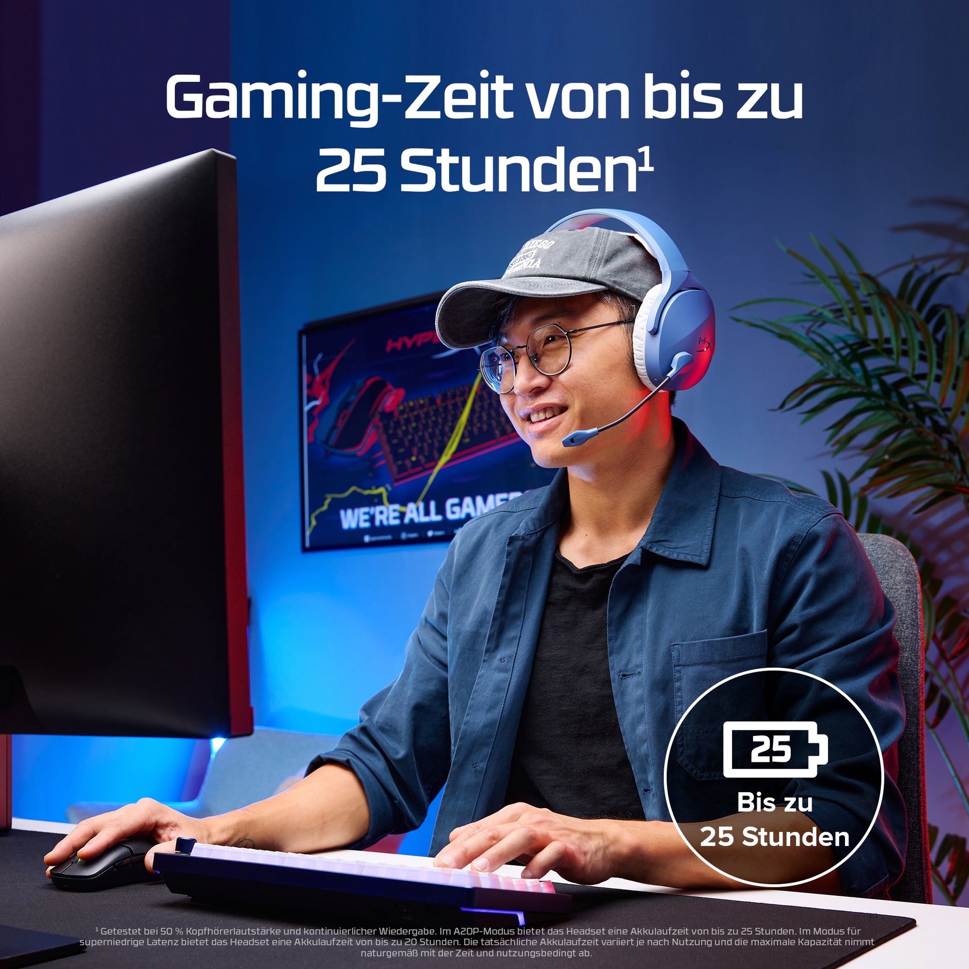 HyperX Cloud Jet Gaming-Headset – Over-Ear, Stereo, BT, mit USB-A-Dongle, für PC, PS5, PS4 u. a., Schwarz