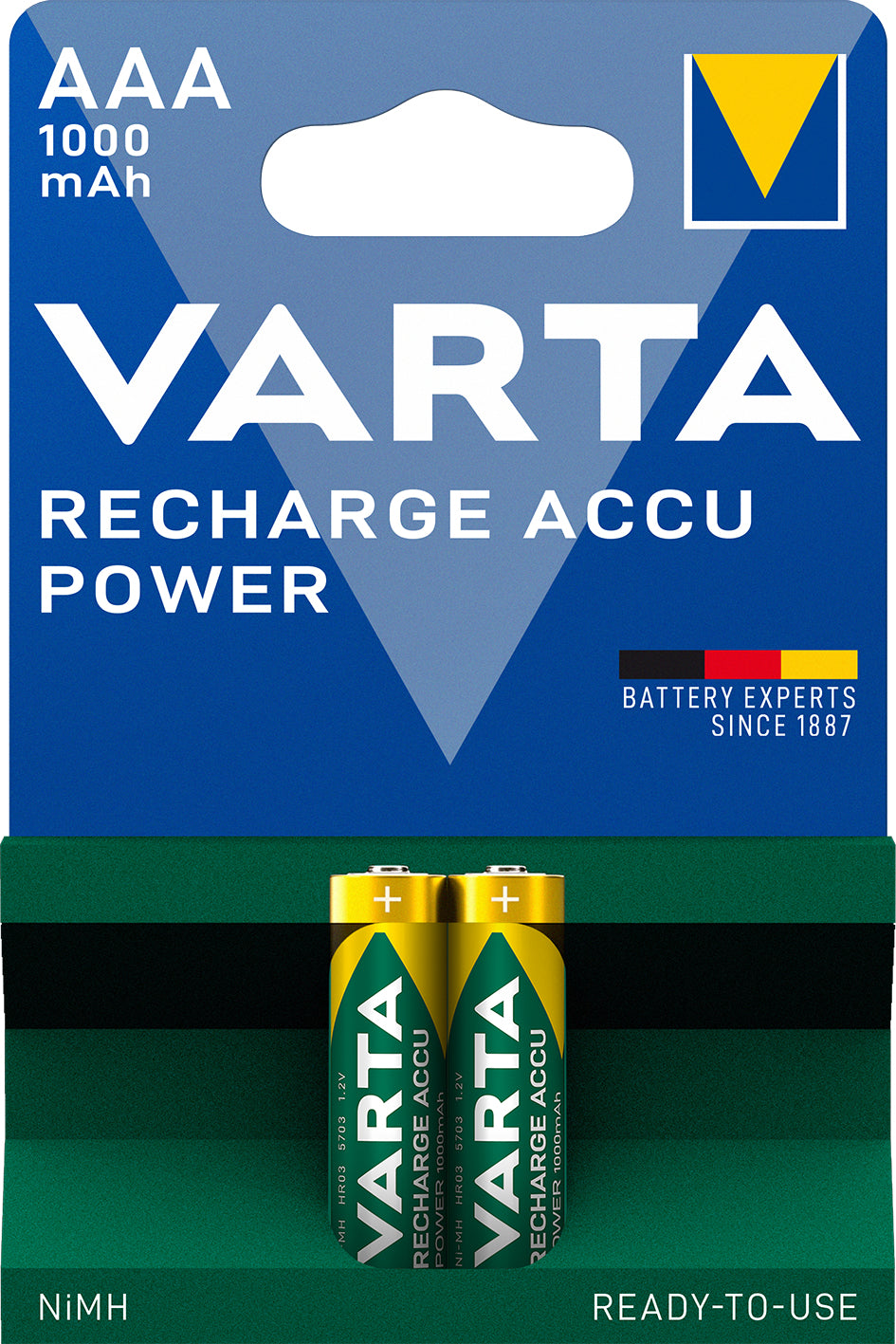 Varta R2U Akku 1,2 V 1000 mAh 1,20 Wh Ni-MH – für AAA Geräte