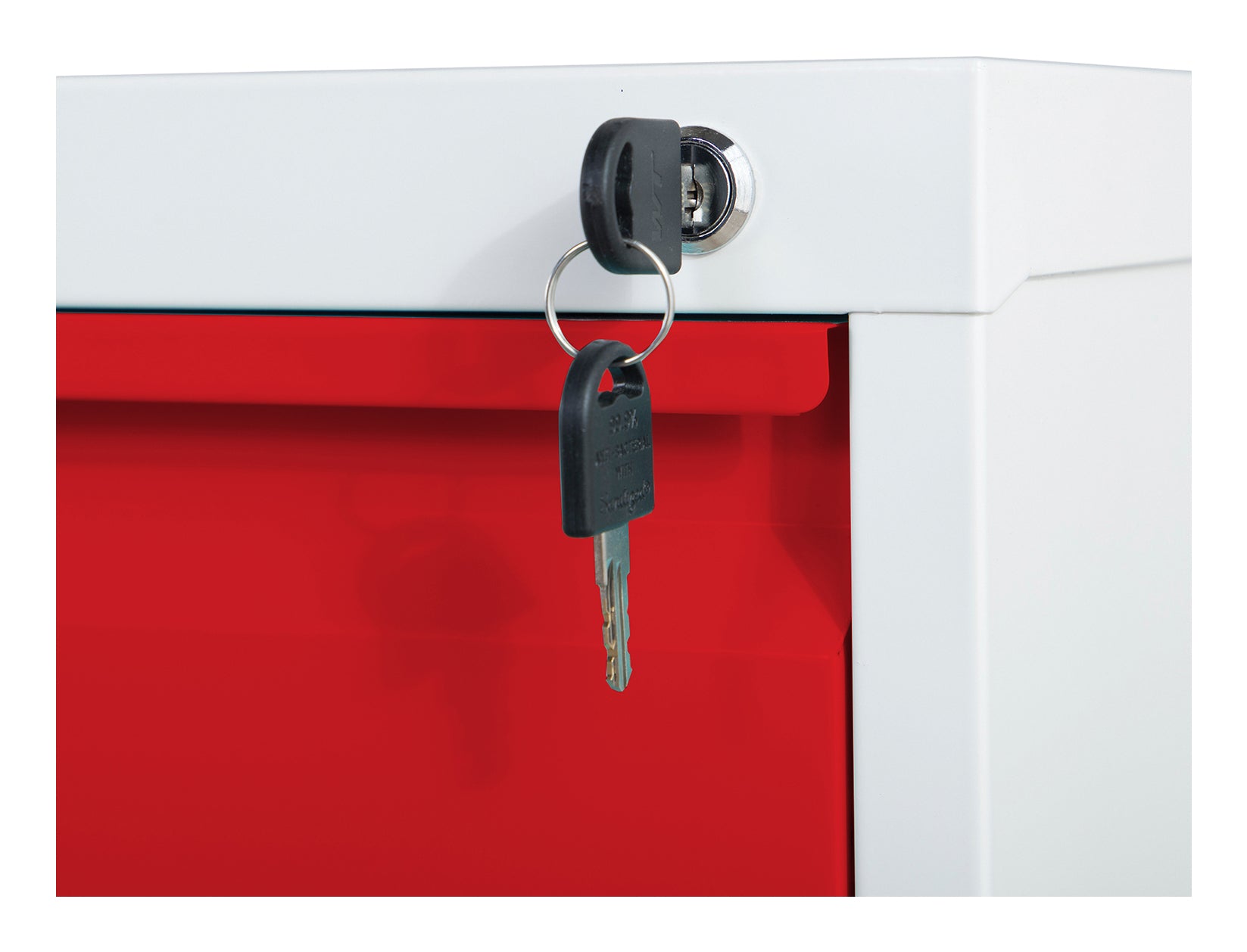 Phoenix Safe Co. FC1002GRK – Aktenschrank, 2 Schubladen, abschliessbar, Stahl, 450 × 620 × 725 mm, Rot/Grau