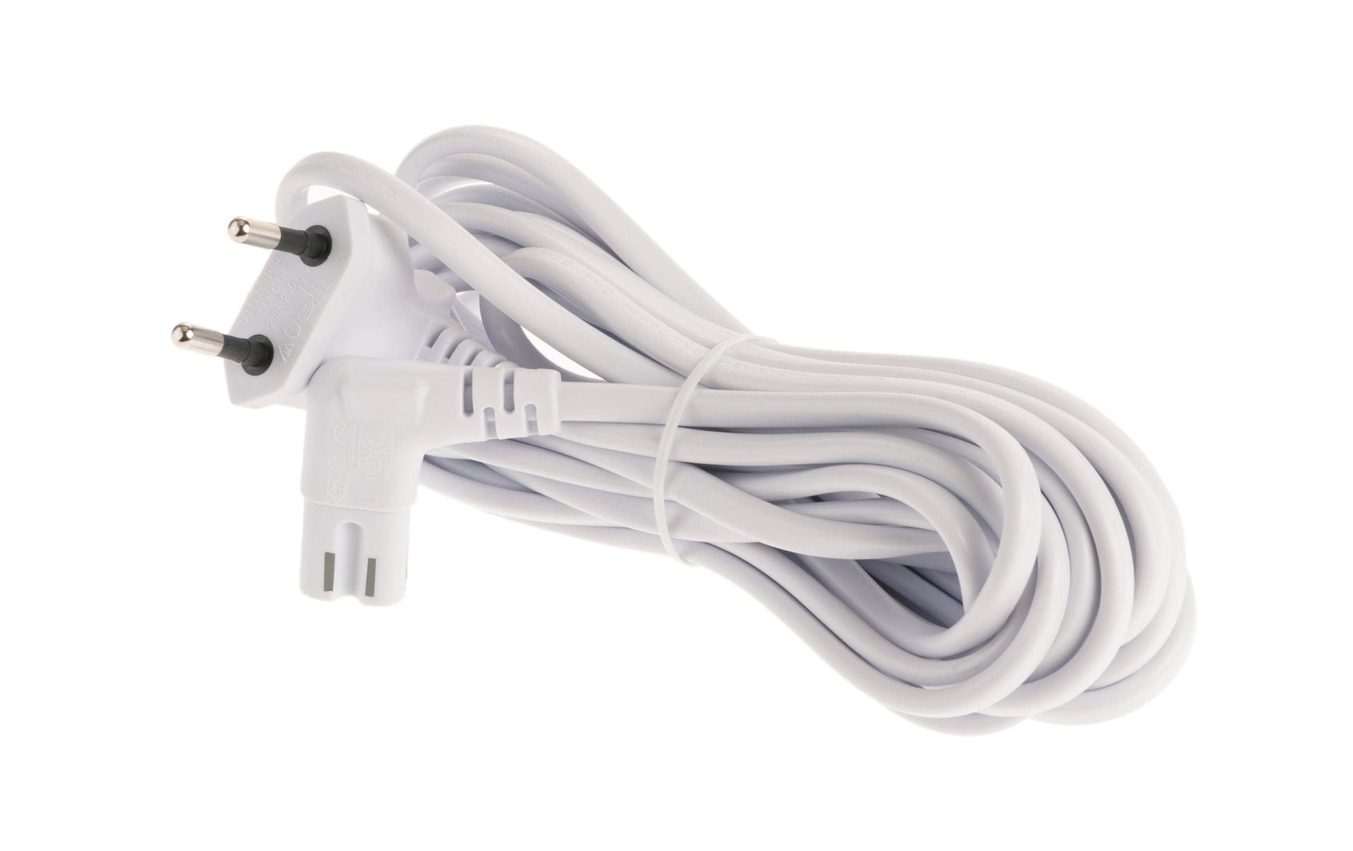 NIWOTRON Netzkabel, T26 auf IEC C7, abgewinkelt, 250 V, 5 m, Weiss, 04-4098