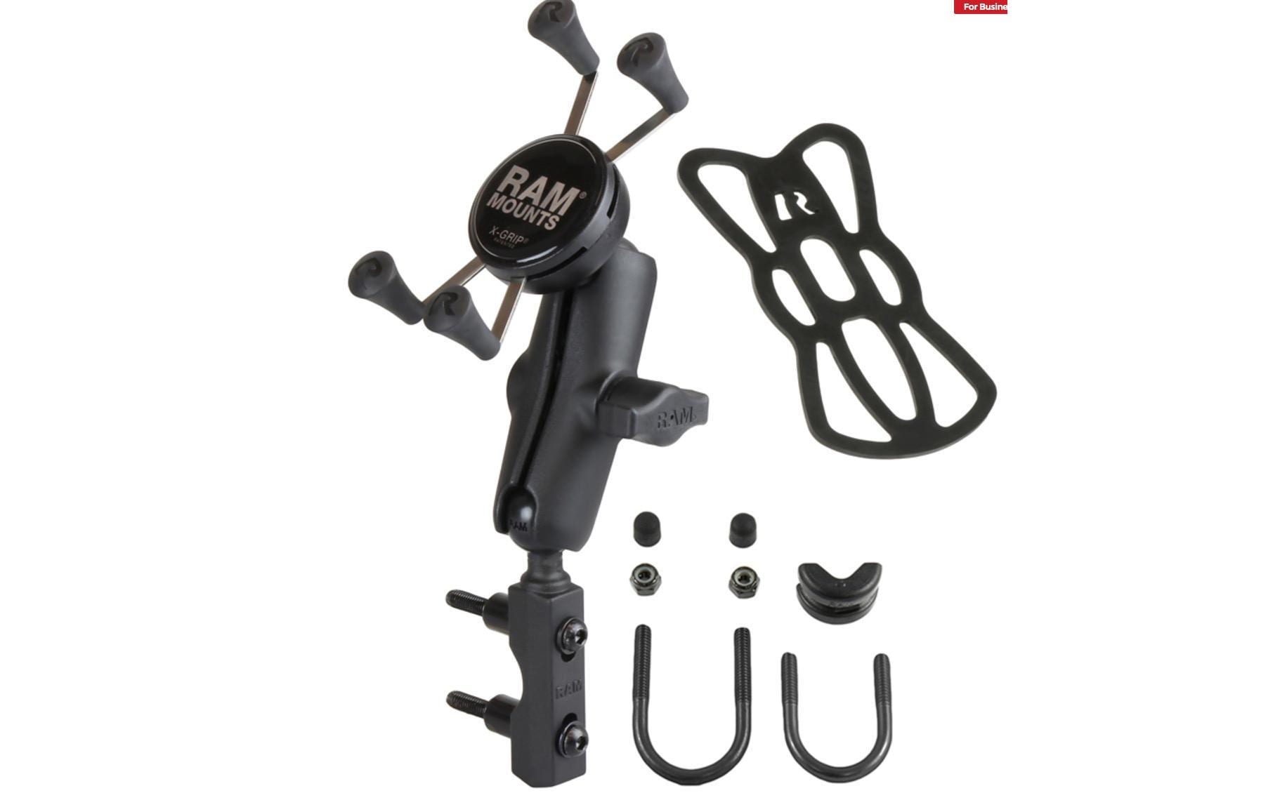 RAM Mounts Lenkerhalterung, X-Grip mit U-Bolt-Set, für Geräte 4,76–8,26 cm – Schwarz, Aluminium/Komposite