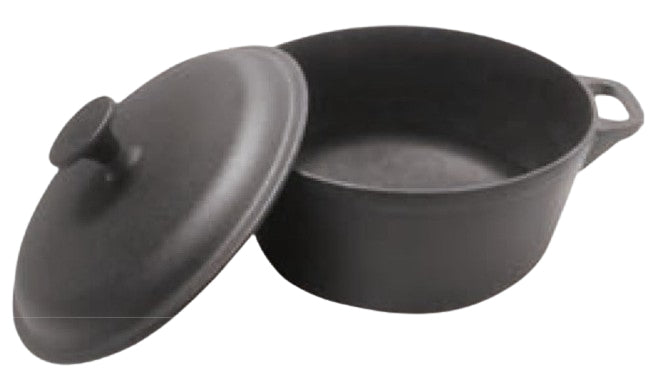 Garcima Kochtopf – 3,9 l, Ø 24 cm, Gusseisen, Emaille, für Induktion, Gas, Glaskeramik u. a., Schwarz