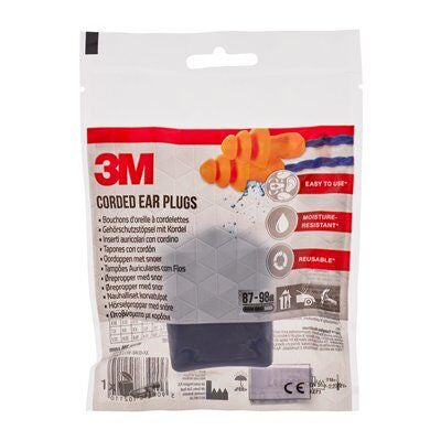 3M 1271C1 Mehrweg-Ohrstöpsel – SNR 25 dB – Orange – 2 Stück