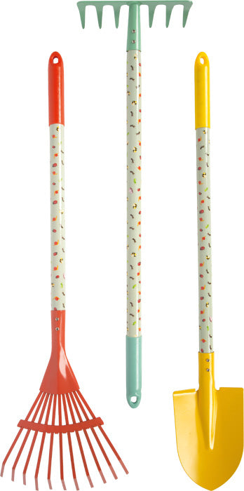 Small foot Tiny Garden Sandspielzeug-Set – mit Schubkarre – 36 × 44 × 78 cm – ab 3 Jahren – mehrfarbig