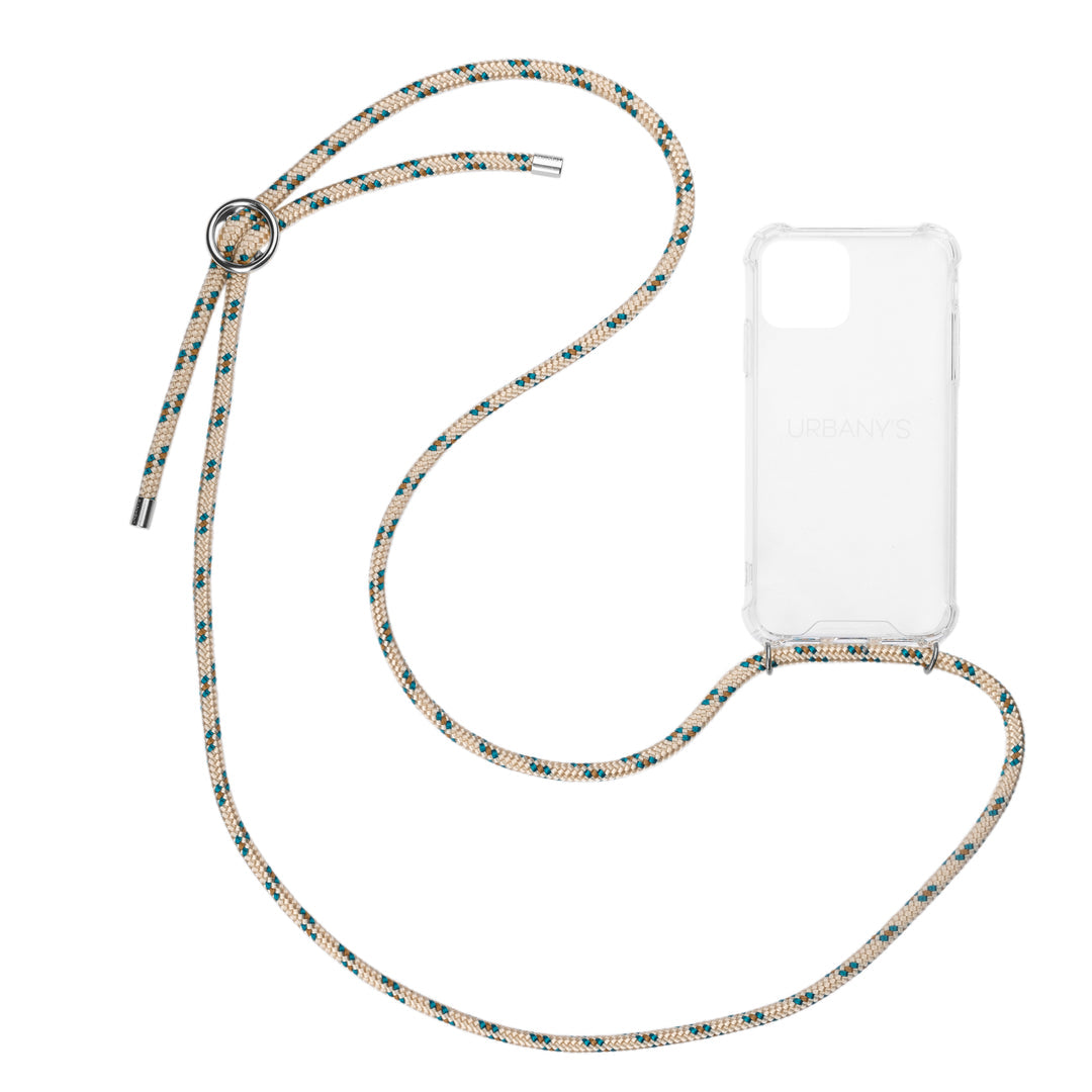 Urbany's Urbanys Far Away Backcover – für Apple iPhone 16, Kunststoff, Transparent, stossdämpfend, mit Halsband
