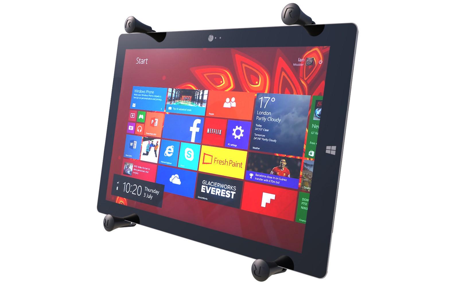 RAM Mounts Universal X-Grip Tablet-Halterung – für iPad Pro 12,9" (1.–3. Gen.), Galaxy Book 12" – Schwarz
