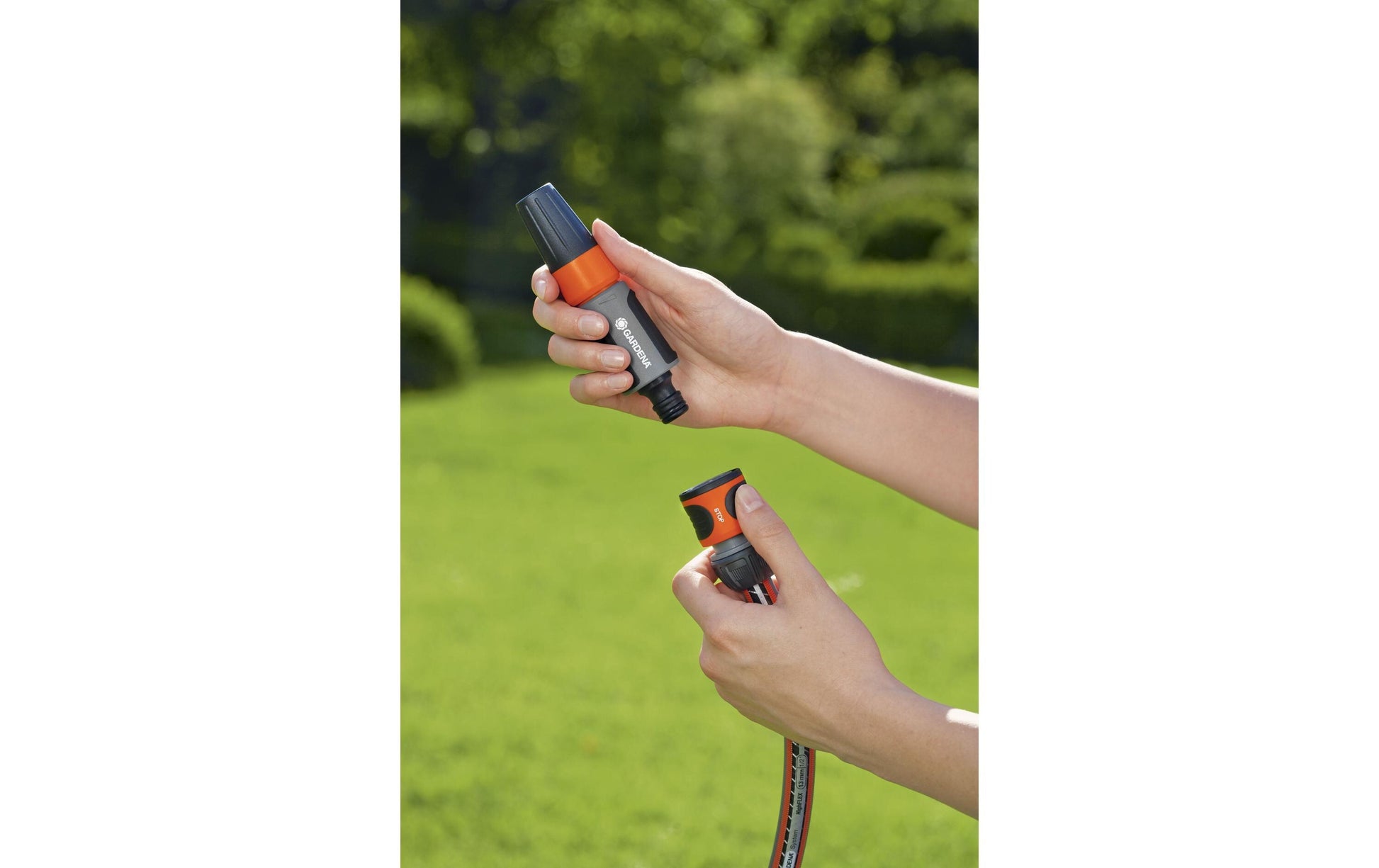Gardena Kupplung – Ø 13–15 mm (1/2"–5/8"), Kunststoff, Schwarz/Grau/Orange, für Schläuche 13–15 mm