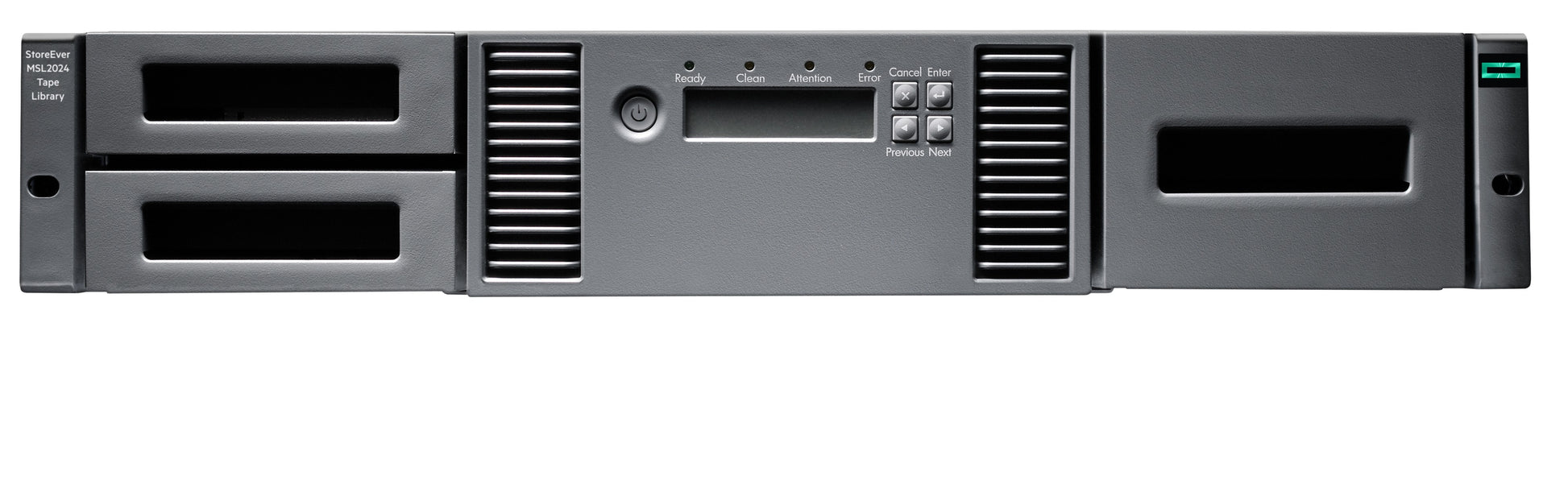 HPE MSL2024 – 2U 24-Bucht Speicher-System, FC, 45 TB (15 × LTO-9), 256-bit AES