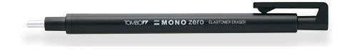 Tombow Radierstift Mono Zero Rund – nachfüllbar, Ø 2,3 mm, 121 × 7 × 12 mm, schwarz, 1 Stk.