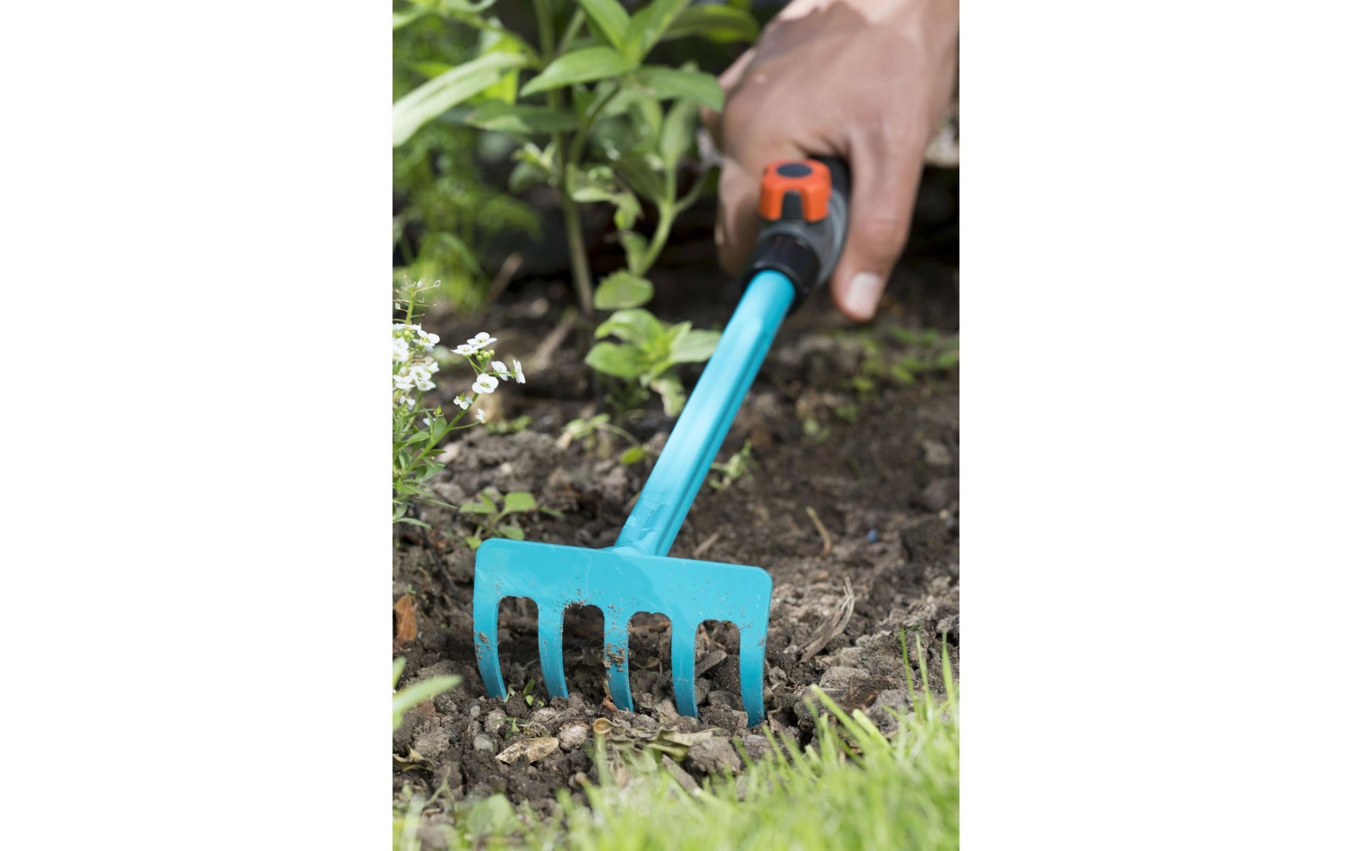 Gardena 08925-20 Handrechen Combisystem – Breite 85 mm, 5 Zähne, Duroplast-Griff