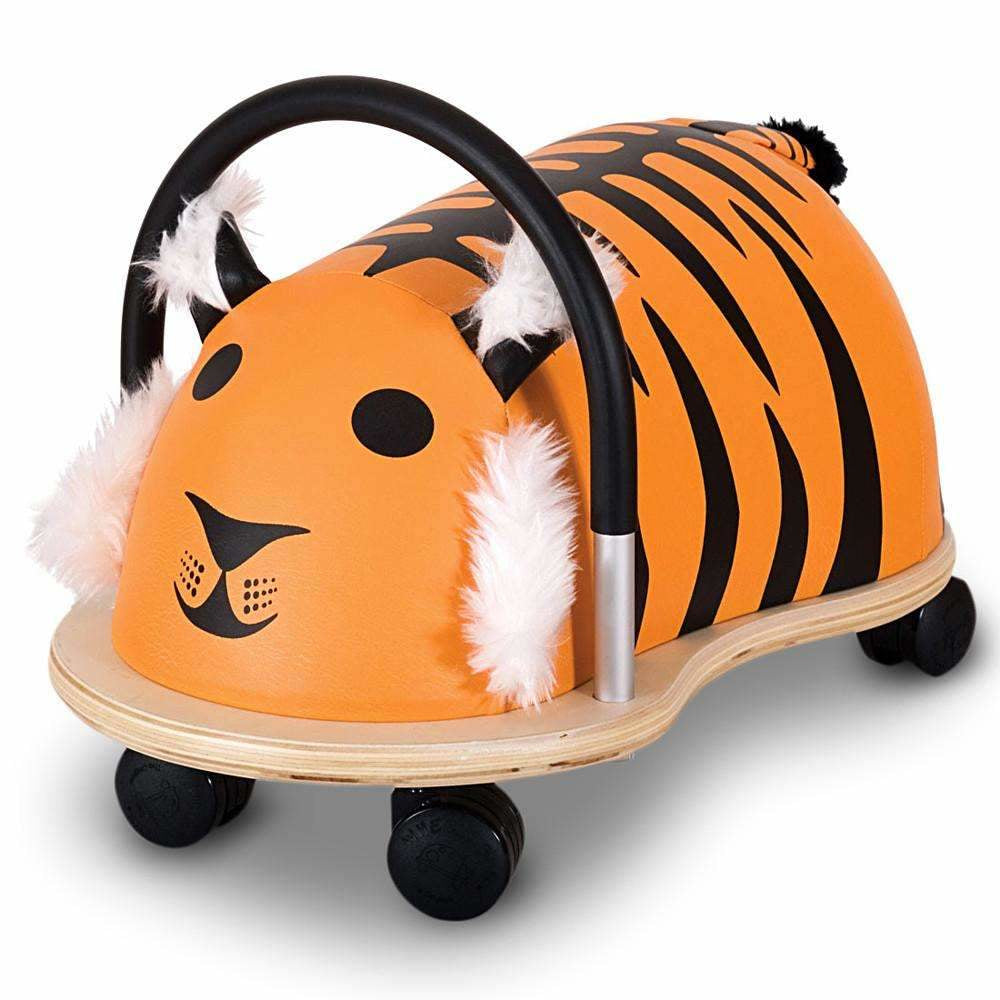 Wheely Bug Aufsitztier Tiger – 25 kg Tragkraft, 4 Räder – 23 × 30 × 38 cm – ab 1 Jahr – Schwarz/Orange