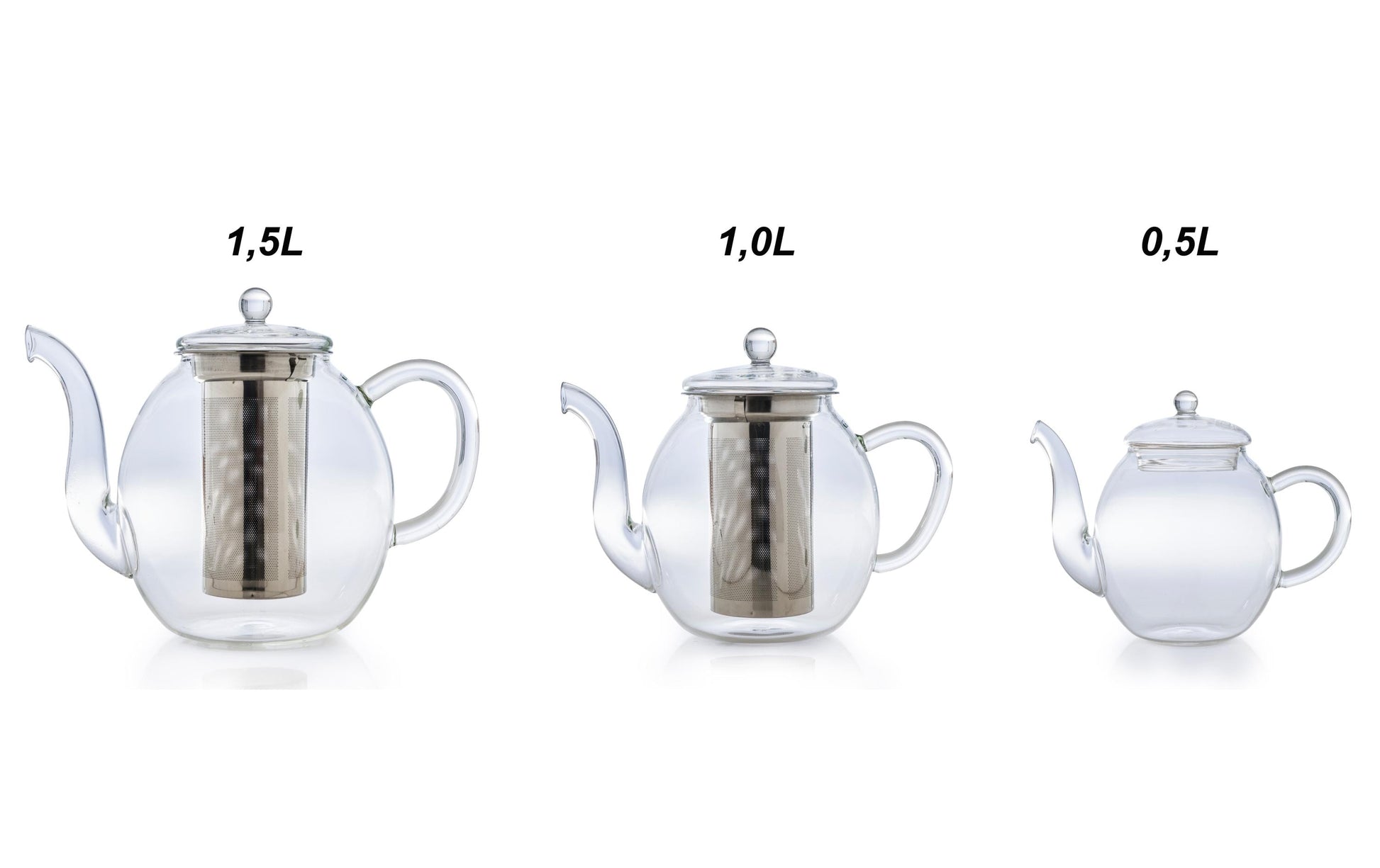 Creano Teekanne – 1 l, Borosilikatglas, Transparent, mit Glasdeckel, Edelstahl-Teefilter, spülmaschinenfest