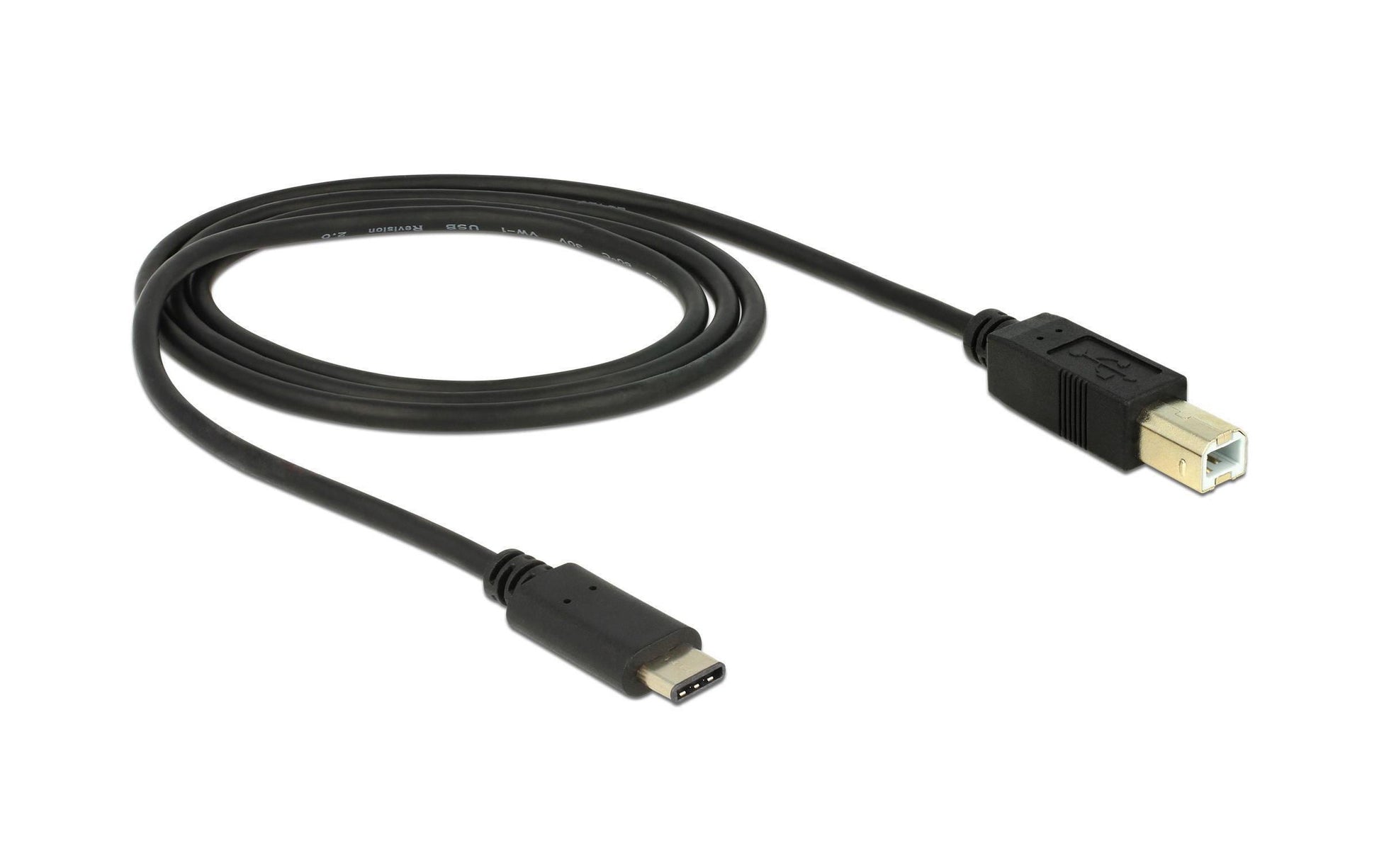 DeLOCK USB-C auf USB-B Kabel – USB 2.0 (480 Mbit/s) – 0,5 m – Schwarz