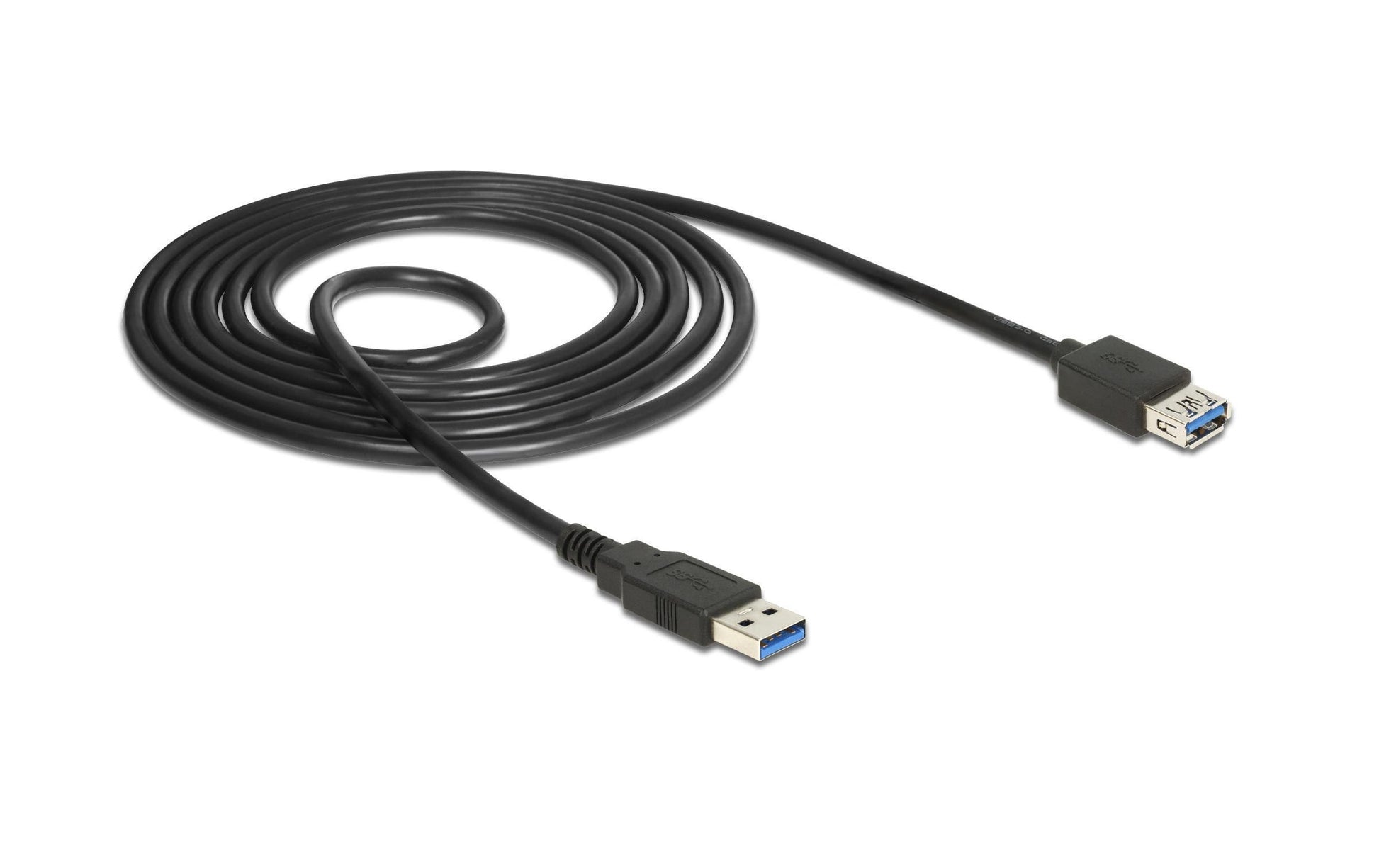 DeLOCK USB-A Verlängerungskabel (Stecker auf Buchse) – USB 3.2 Gen 1 (5 Gbit/s) – 2 m – Schwarz