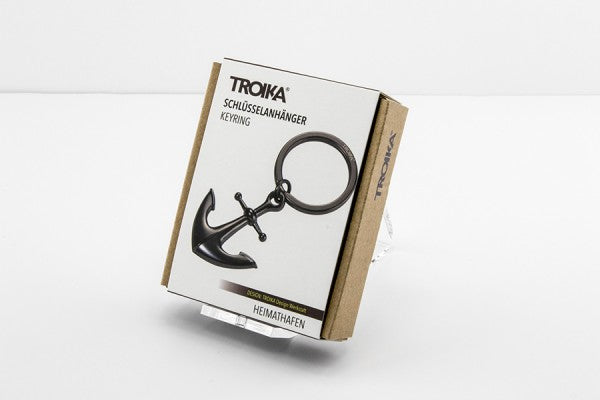 TROIKA Schlüsselanhänger Anker – Metall, Schwarz, 40 × 70 mm