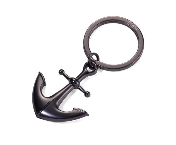 TROIKA Schlüsselanhänger Anker – Metall, Schwarz, 40 × 70 mm
